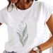 European And American Cross-border Foreign Trade Wholesale Women's Floral Round-neck Plus-size Short-sleeve T-shirt Tops_ecoleips.com