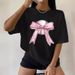 Women's Clothing Letter Pattern Loose Casual Printed Drop Shoulder T Shirt_ecoleips.com