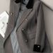 2025 Autumn/Winter New Gray Women's Suit Jacket, Stylish Casual Loose-Fit Design_ecoleips.com