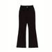 Women's Clothing High Elasticity Flared Jeans, Solid Color Denim, Street Style, Pockets, Slim Fit, Commuter Trousers, Women's._ecoleips.com