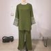 2025 Muslim Autumn New Women's Embroidered Round Neck Shirt And Wide Leg Pants Set_ecoleips.com