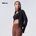Women's Slim Fit Turtleneck Sports Jacket Ribbed Thickened Gym Wear Yoga Top With Finger Cots Nude Feel Outdoor Autumn Winter_ecoleips.com