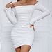 Off-Shoulder Bodycon Dress With Ruffle Sleeves – Stretchy Milk Silk Wrap Dress For Women (XS-XL, 6 Elegant Colors)_ecoleips.com