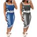 Women's Sleeveless Digital Print A-Line Tank Dress, Floral Pattern Stretch Jersey Mid-Length Bodycon Dress For Casual Outings_ecoleips.com