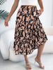 K Leisure Floral Fungus Edge Mid Length Skirt, Beach Skirt, Women's Dress_ecoleips.com