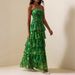 New Arrival French Style Strapless Long Dress Ruffled Hem High End Chiffon Midi Dress For Women_ecoleips.com