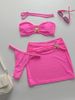Sexy Solid Color Bikini Split Swimsuit Three Piece Suit New Suspender Bikini_ecoleips.com