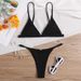 Women's Clothing Summer Split Swimsuit Solid Color Lace Up Halter High Waist Sexy Bikini Set_ecoleips.com