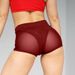 2025s Plus Size Hot Pants Sexy High Waist Mesh Patchwork Tight Elastic Yoga Sports Shorts_ecoleips.com