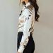 Silk-Touch Satin Blouse With Watercolor Floral Print – Elegant Long Sleeve Shirt For Office & Evening, Breathable Polyester With Stretch (S-XL, Ivory)_ecoleips.com