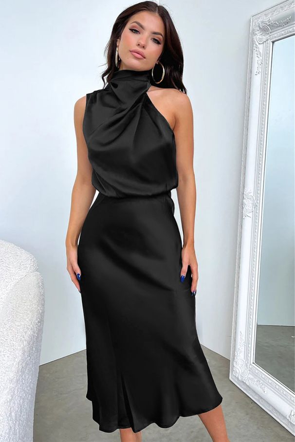 2024 Spring/Summer Hot-Selling New High-End Satin Sleeveless Dress European And American Fashion Elegant Socialite Light_ecoleips.com