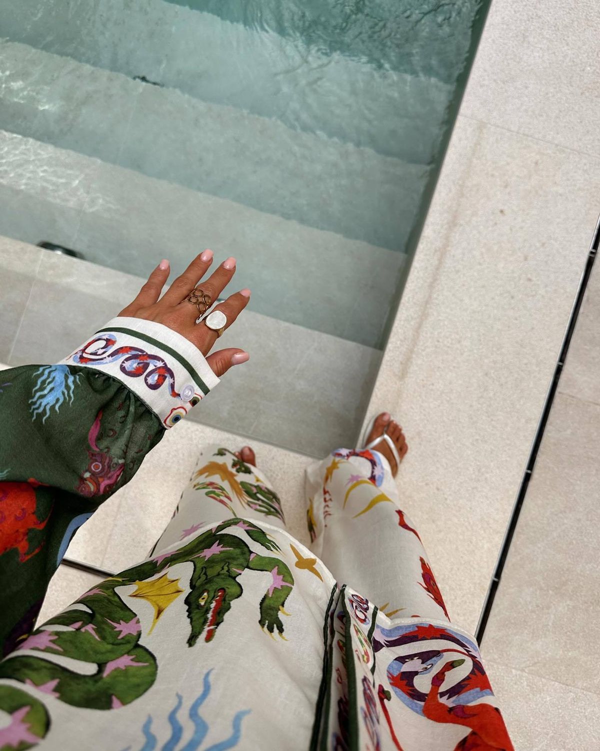 Women's Clothing Personalized Printed Macaron Linen Long Sleeved Shirt Suit_ecoleips.com