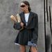 Cross-Border Short European And American 2025 Spring Summer Y2K Right Shoulder Lapel Small + Mini Skirt Suit Set_ecoleips.com