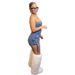 European And American Style Sexy Strapless High Elastic Washed Denim Jumpsuit Three Dimensional Pocket Women's Bottoms_ecoleips.com