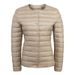Winter Suyu New 90 Women's Round Neck V-Neck Long Sleeve Inner Solid Color Down Jacket Simple Coat_ecoleips.com
