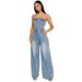 Women's Strapless Denim Jumpsuit – Off-the-Shoulder Wide Leg Romper, Light Blue, Sizes S-2XL_ecoleips.com