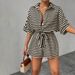 Voya Women's Summer European And American Loose Fit Slimming Versatile Casual Striped Jumpsuit_ecoleips.com