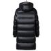 Unisex Long Puffer Jacket With Metallic Black Finish – 550fp Duck Down Coat For Extreme Cold , High-Shine Outer Shell (S-3xl, Machine Washable)_ecoleips.com