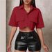 Women's Clothing Design Niche Lapel Loose Solid Color Cardigan Top Autumn And Winter New Temperament Double Pocket Short Shirt_ecoleips.com