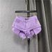 Low Waisted Pink Denim Shorts for Women Summer 2026 Style Exposed Pockets Wide Leg a Line Hot Pants Hot Girl Look_ecoleips.com