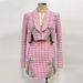 High-End For Women 2025 Light Beaded Rhinestone Bowknot Houndstooth Jacket And Skirt Two-Piece Set_ecoleips.com
