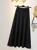 K Design Sense Long Knitted Dress For Women With Elastic Waist And Plain A-line Texture With A Sense Of Layering._ecoleips.com