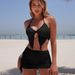 European And American Fashion Solid Color Two Piece Swimsuit Set for Women New 2025 Bikini Three Piece Set_ecoleips.com