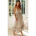 2024 Summer New Large Hem European And American Women's Bohemian V-neck Strap Floral Dress_ecoleips.com