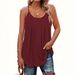 2026 New Cross-Border Women's Summer Tank Top With Pleated Thin Straps Loose Casual Vest_ecoleips.com