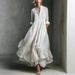 French Style Flowy Maxi Shirt Dress - Lightweight Summer Dress With Full Skirt For Women_ecoleips.com