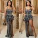 Women's Clothing Fashion Solid Color Suspender Irregular Hot Diamond Long Skirt Dress Women_ecoleips.com