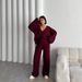 Spring And Autumn New Casual Women's Clothing Solid Color Long Sleeve Button Sweater Cardigan Pants Fashion Suit_ecoleips.com