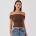 European And American Women's Fashion 2026 Summer New Strapless Sexy T-Shirt Off-Shoulder Hot Girl Pure Desire_ecoleips.com