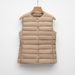 Pinghu Women's Jacket Vest Short Sleeveless Lightweight Wear Autumn Winter Round Neck Down Inner Liner_ecoleips.com