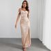 Women's Clothing Women's Sexy Backless Sequined Dress Tube Top Slit Party Sling Long Evening Dress_ecoleips.com