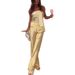 French Style Lace-Trimmed Sleeveless Crop Top & High-Waisted Wide-Leg Pants Set For Women, Elegant Two-Piece Outfit_ecoleips.com