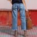 2025 Cross-Border Hot-Selling European And American New Women's Ripped Straight Non-Stretch Versatile Jeans_ecoleips.com