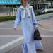 Talenza Loose Slit Long Dress For Women Single Breasted Lapel Pockets Shirt Summer Female Solid Fashion Casual Office Lady Dress_ecoleips.com