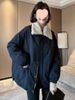 girl Girl Winter Detachable Lamb Wool Lapel Workwear Style Women's 2025 New Thickened Warm Casual Parka_ecoleips.com