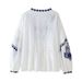 Women's Clothing Elegant V-Neck Floral Print Blouse – Classic Retro Style, Breathable Polyester, Loose Fit For Women, Casual & Vacation Wear_ecoleips.com