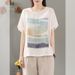 2026 Cotton And Linen Comfortable Top For Women, Printed Artistic Short-Sleeved, Summer Retro Chinese And Ethnic Style T_ecoleips.com