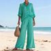 Women's Casual Loose Wide Leg Pants Set_ecoleips.com