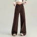 Coffee Colored High-Waisted Wide Leg Jeans for Women Slimming Casual Loose Straight Leg Trousers Trendy Versatile New Style_ecoleips.com