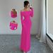 Elegant Off-Shoulder Ruffle Bodycon Dress for Women Stretch Knit High Waist Backless Long Evening Gown_ecoleips.com