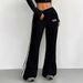 AD416 American Retro Style Hot Girl Side Three-stripe Flared Sweat, Slim Fit Yoga Casual Sports Versatile Wide-leg_ecoleips.com