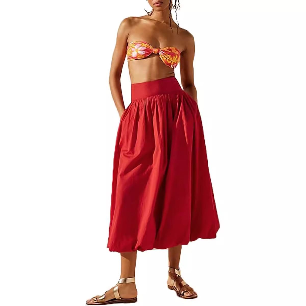 Verve 2025 New Literary Fresh Sweet Casual Lantern Long Dress Multi-color TG1173_ecoleips.com