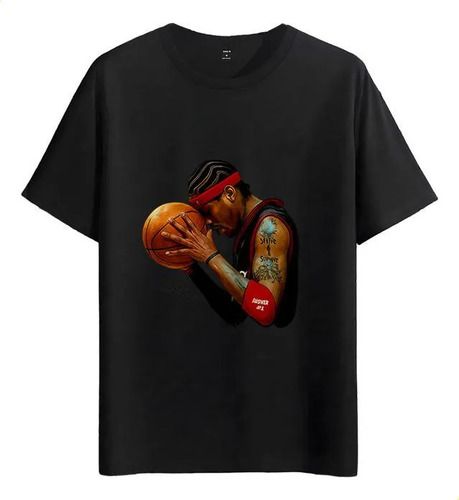 Women's T-Shirts Tshirt Muscle Freaks Basketball Style Allen Iverson Drawing_ecoleips.com