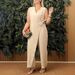 Women's Clothing Summer Solid Color Loose Casual Straps Ladies Jumpsuit V Neck_ecoleips.com
