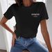 Women's Casual Fashion Loose T-Shirt Short Sleeve Letter Print Top European American Style A77 Design_ecoleips.com