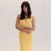 Elegant V-Neck Sleeveless Knit Dress - Breathable Viscose High Waist Bodycon Summer Dress For Women In Solid Colors (Pink/Green/Brown/Yellow)_ecoleips.com